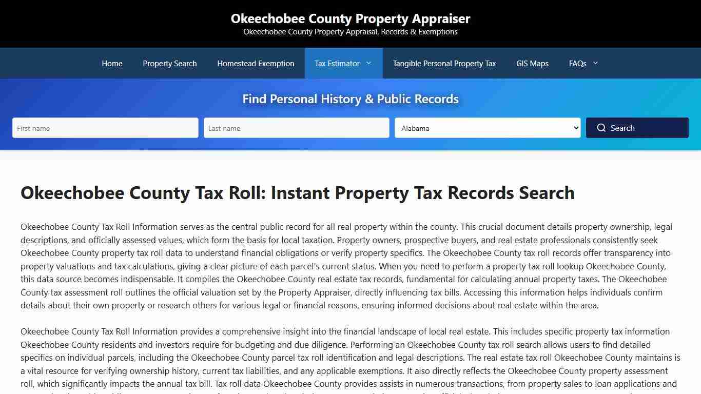 Okeechobee County Tax Roll Information - Okeechobee County Property Appraiser