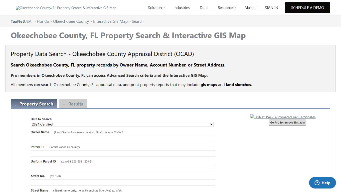 Okeechobee County, FL Property Search & Interactive GIS Map