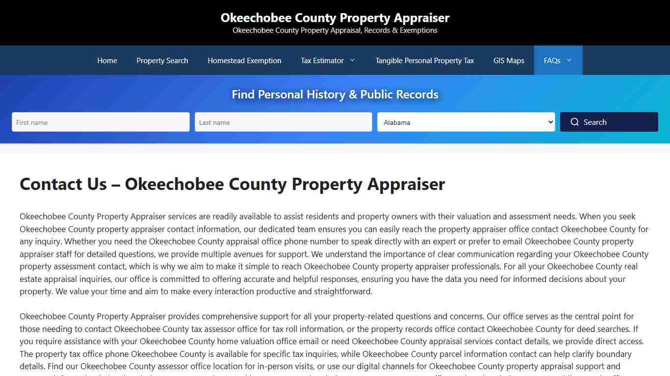 Contact Us - Okeechobee County Property Appraiser